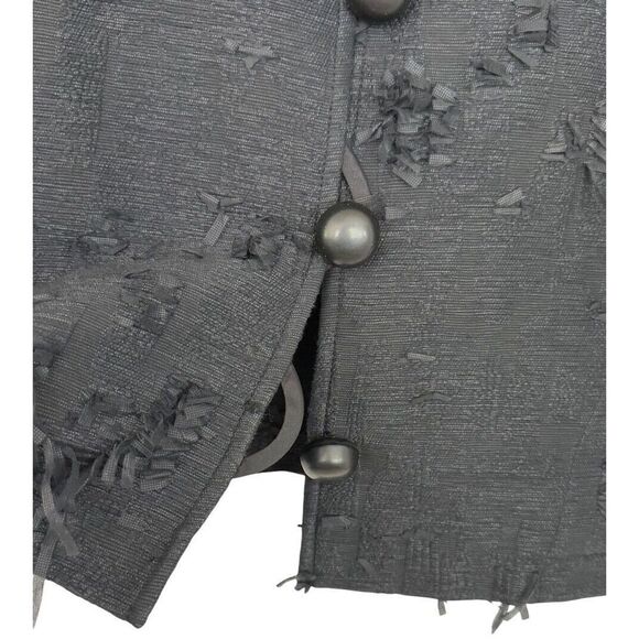 Caroline Rose Black Jacket Artsy Party Statement Size M Abstract Chunky Buttons - Picture 4 of 10